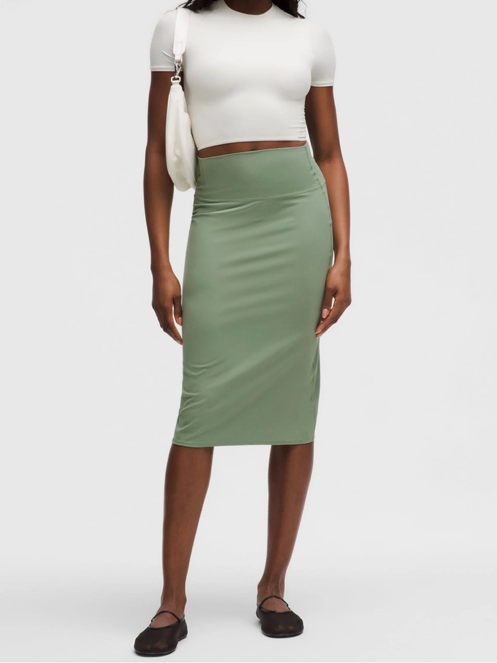 lululemon athletica Nuli High-Waist Sage Green Midi Pencil Skirt, Size 12, NWT